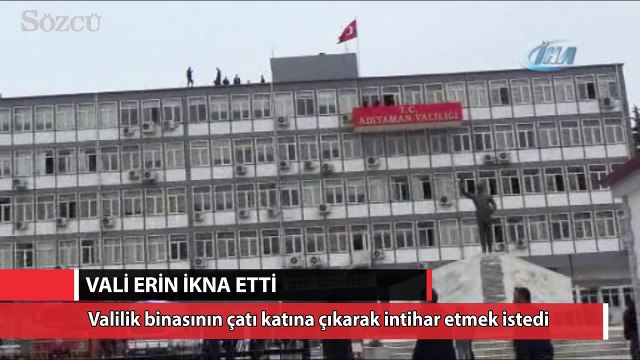 Valilik binasında intihar girişiminde bulunan şahsı Vali Erin ikna etti