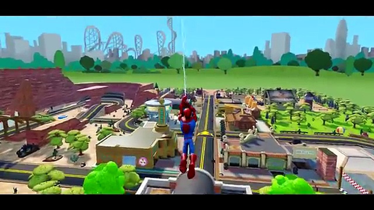 Spiderman & Black Spider man vs T Rex! to save Frozen Anna Kidnapped Disney Cars Lightning Mcqueen