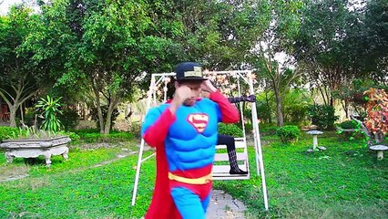 Police Man arrest Batman is thieves Frozen Elsa Super Girl fart Spiderman sanctions Superhero fun