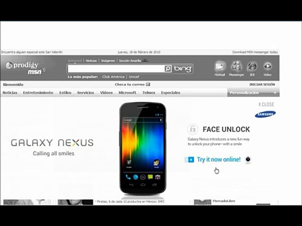 Rich Media banner campaign Face unlock_Samsung Galaxy Nexus