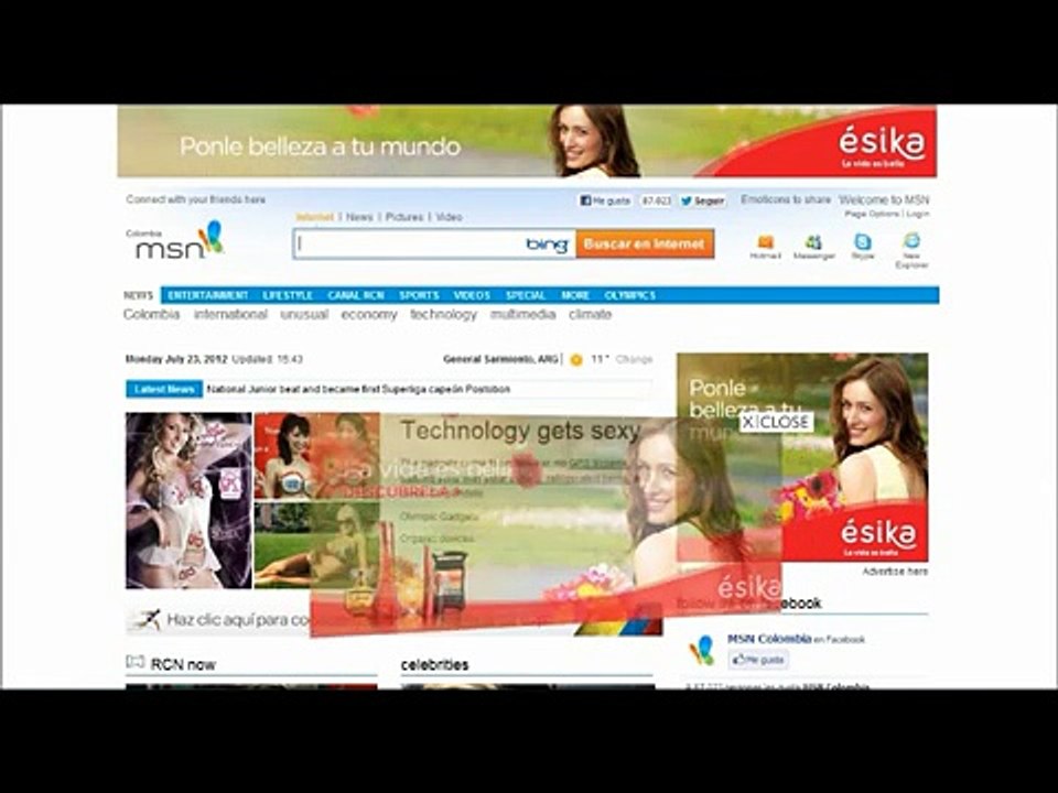 Rich Media Banner example - MSN glider | Interactive Agency