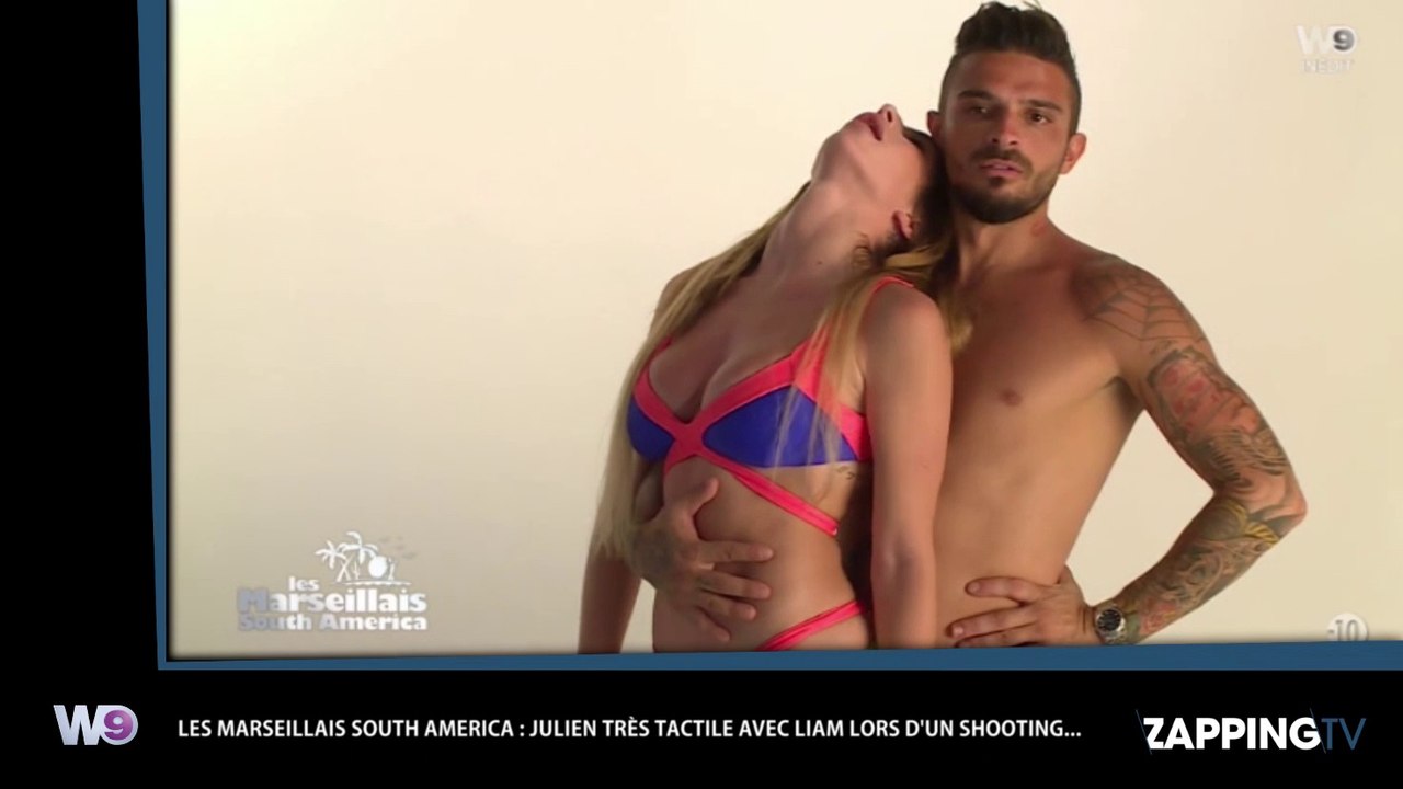 Les Marseillais South America : Julien Tanti très tactile avec Liam pendant  son shooting