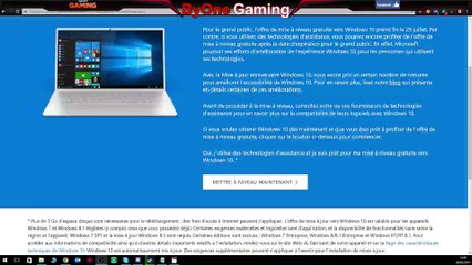 Mise a niveau Windows 10 toujours disponible 2017