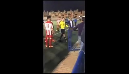 Bagarre entre un arbitre et des supporters.