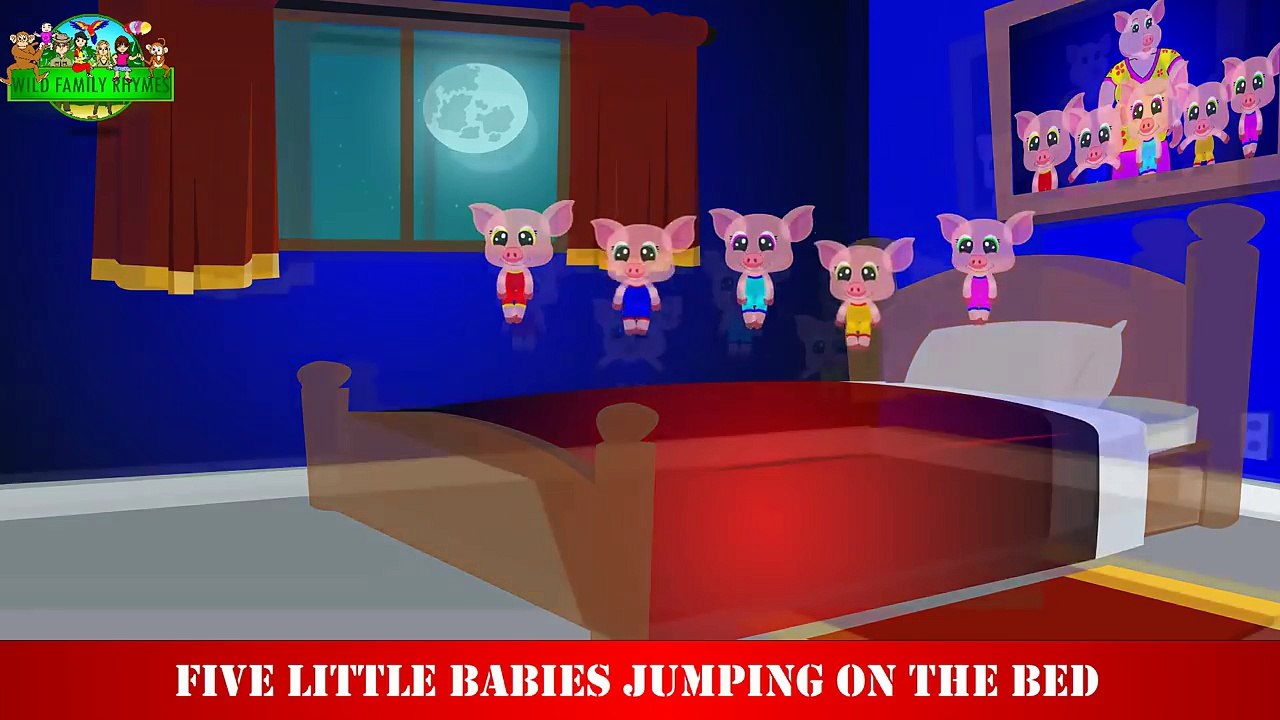 Five Little pigs Jumping On The Bed | Nursery Rhymes | For kids