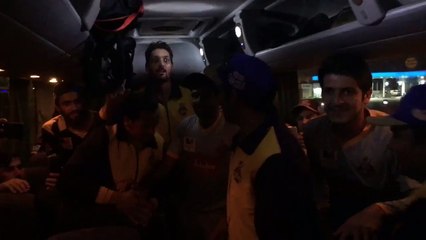 Quetta Gladiators celebrating win against Peshawar with a hilariously awkward dance