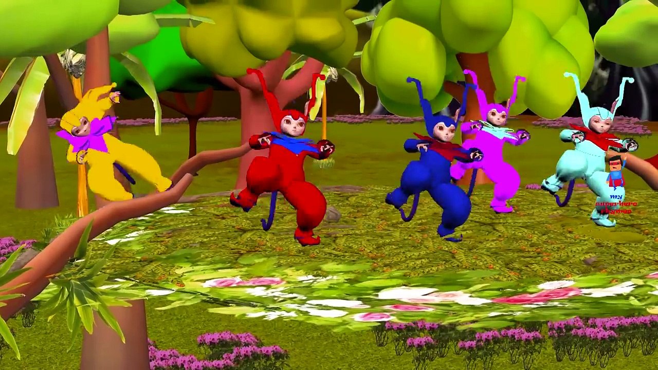 Five Little Monkeys Childrens Nursery Rhymes- Kids & Baby Songs