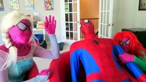 Spidermans Arms RIPPED Off Spiderman vs Joker Poison Ivy Frozen Elsa Ariel Funny Superhero