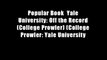 Popular Book  Yale University: Off the Record (College Prowler) (College Prowler: Yale University