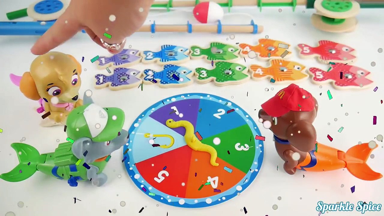 Рыбный сюрприз игрушки Щенячий патруль играть doh peppa свинья животное игра учим цвета SparkleSpiceFun ком