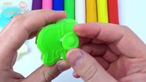 Learn colours with play doh elephant moulds with elmo cookie cutters creative and fun