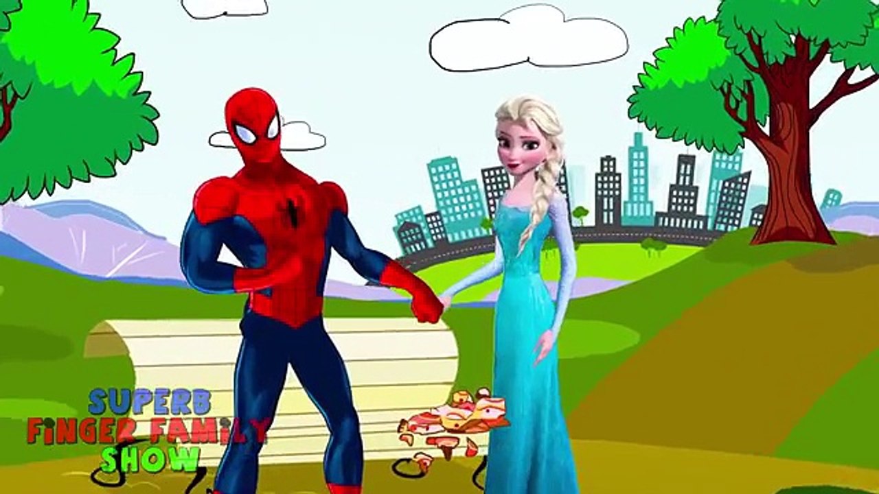 Spiderman Vs Frozen Elsa - Fishing Day l Finger Family Compilation and More ! Mega Gummy b
