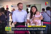 Migraciones: 16 extranjeros obtuvieron nacionalidad peruana