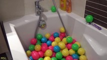 Spiderman BathTime Colors Ball Pit - Superheroes Movie Bath Time in Real Life