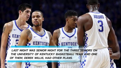 Kentucky player Derek Willis proposed to his girlfriend on senior night