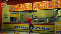 MONSTER TRUCKS Cartoon for Children w Spiderman RIVER crossing 2 Cars Video Nursery Rhymes