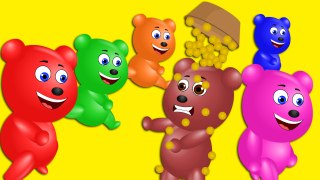Mega Gummy bear crying crashed truck finger family nursery rhymes for children | Gummybear Toys fun