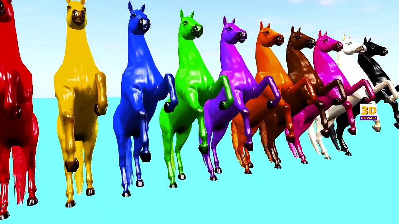 3D Horse Colours Songs Collection, Learning Colours For Children Nursery Rhymes and Songs