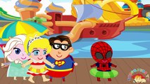 Человек-паук, замороженные Эльза и Анна и розовый Человек-паук против Призрака! Забавный супергерой в реальной жизни :