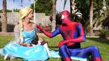 Spiderman vs Joker vs Frozen Elsa Elsa s baby kidnapped Real life Superhero Fun - SPMFC