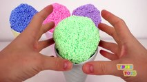 Play Foam Surprise Eggs Ice Cream Waffle Cone Toys Peppa Pig Disney Princess Thomas Inside Out