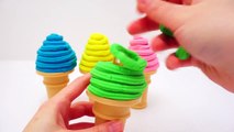 Learn Colors Play Doh Ice Cream Cones Surprise Eggs Toys Hello Kitty Lalaloopsy Shopkins