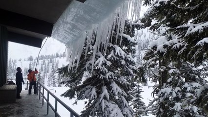 Roof Icicles Come Crashing Down