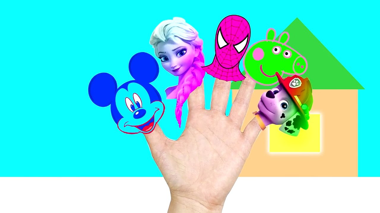 Finger Family collection Spiderman Frozen Elsa Peppa pig Lollipop Nursery Rhymes Lyrics for Kids