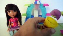 Dora Aventureira Em Portugues tomando Sorvete de Massinha Play-doh Maquina de modelar!!! T