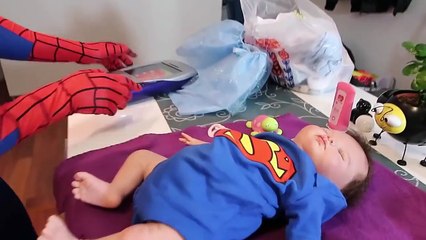 Bad Silicone Baby INSECT ATTACK! w/ Frozen Elsa Spiderman Joker Hulk Superhero Fun