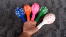 5 Fireworks Balloons Finger Family Song Learn Colors with Wet Balloons for Babies, Toddler