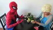 Frozen Elsa SHOWER SPIDER PRANK w Bad Baby Spiderman Hulk SpiderBaby Movie Toys in Real Li