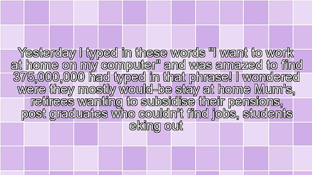 I Want to Work at Home on My Computer