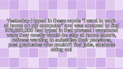 I Want to Work at Home on My Computer