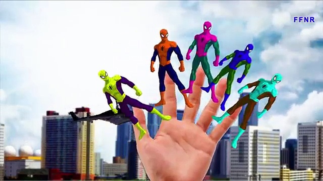 Colors Spiderman Vs Dinosaurs | Frozen Elsa Gorilla Finger Family Nursery Rhymes Songs Com