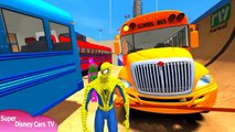 Цветов Человек-паук колеса на автобус и школьный автобус цвета и потешки для детей