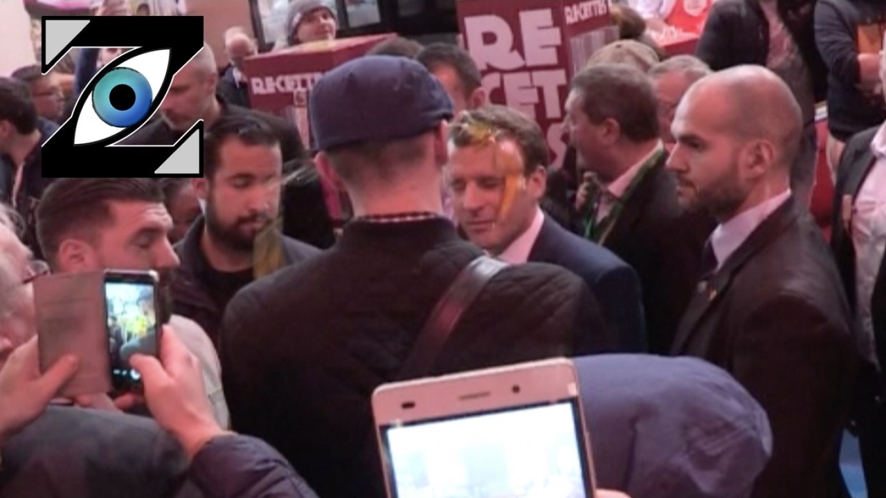 [Zap Actu] E. MACRON reçoit un œuf en pleine tête ! (02/03/17)