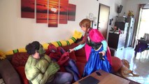 Spiderman vs Fire! with Frozen Elsa & Anna! Spiderman saves Annas baby Superhero Fun in R