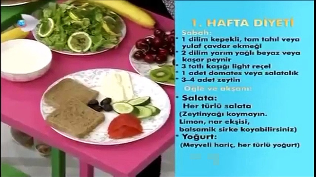 1 Haftada 5 Kilo Verdiren Diyet Listesi