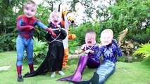 Joker Kidnap Masha Baby ! w/Black Spiderman, Rapunzel Baby & Spiderman Rescue Baby
