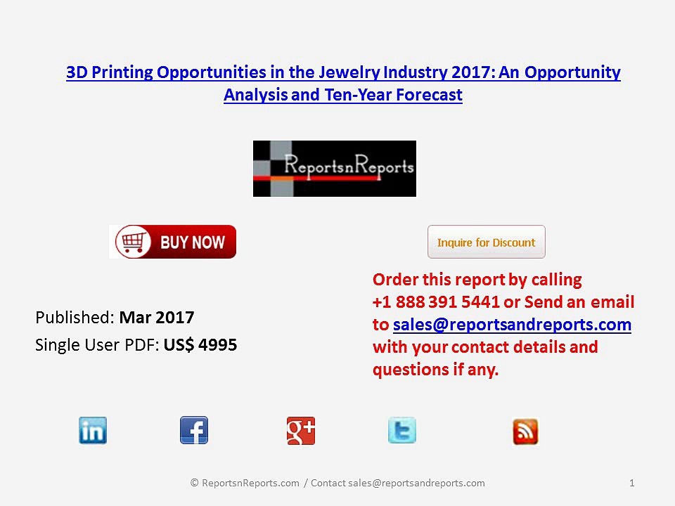 Ten Year Jewelry 3D Printing Market Forecasts Hardware, Materials, Software, and Services