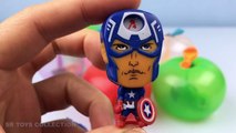 Learn Colours with Apple Balloons Popping, Surprise Toys, Captain America Thor HULK Iron Man Hawkeye