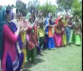 Indian Punjabi Girls Celebrating Monsoon Festival At College