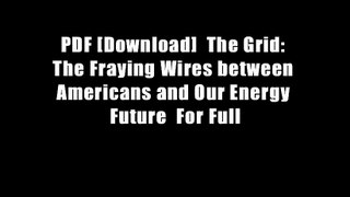PDF [Download]  The Grid: The Fraying Wires between Americans and Our Energy Future  For Full