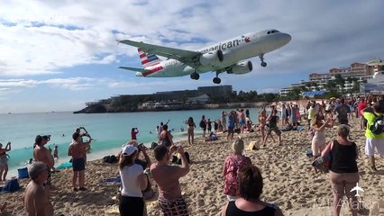 Tourists witness ridiculously low landing at Caribbean airport