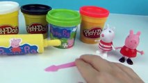 Play Doh Watermelon Cake Ice Cream Cake with Fun Peppa Pig Family Toys Play Dough Cooking