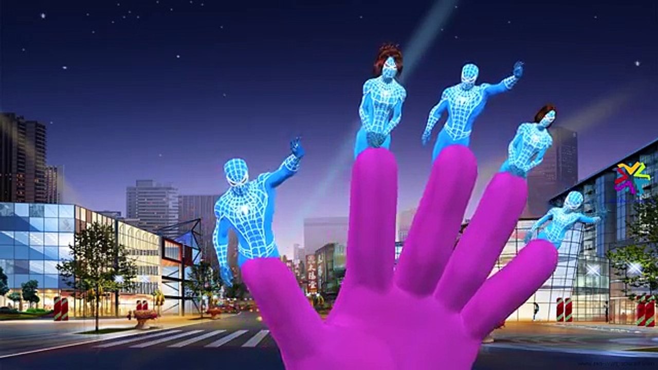 Finger Family Children Nursery Rhymes Blue Spiderman Vs Venom Cartoons For Children | Fing