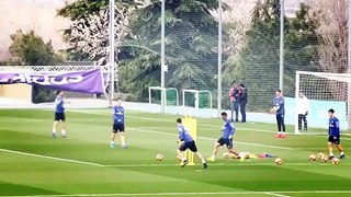 La belle reprise de volée d'Enzo Zidane à l'entraînement