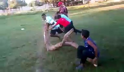 Funny friend hitting frind