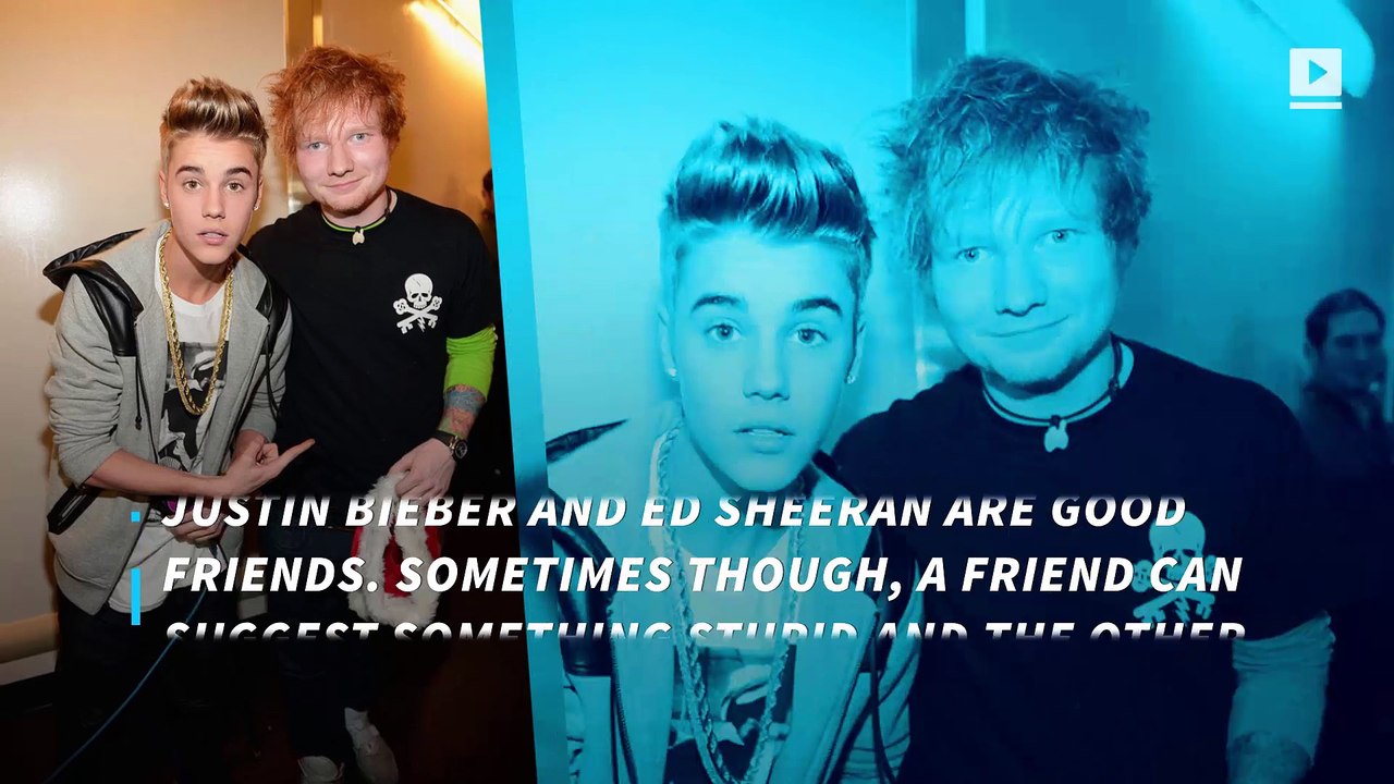 Ed Sheeran once hit Justin Bieber in the face with a golf club